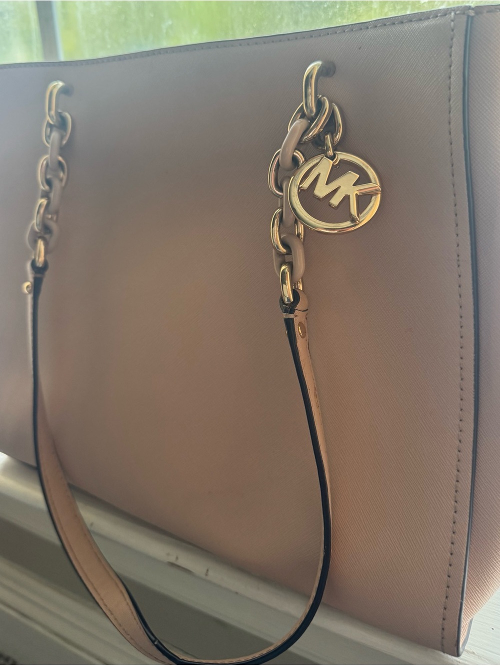 Michael Kors Nude Pink Chain-Accent Tote
